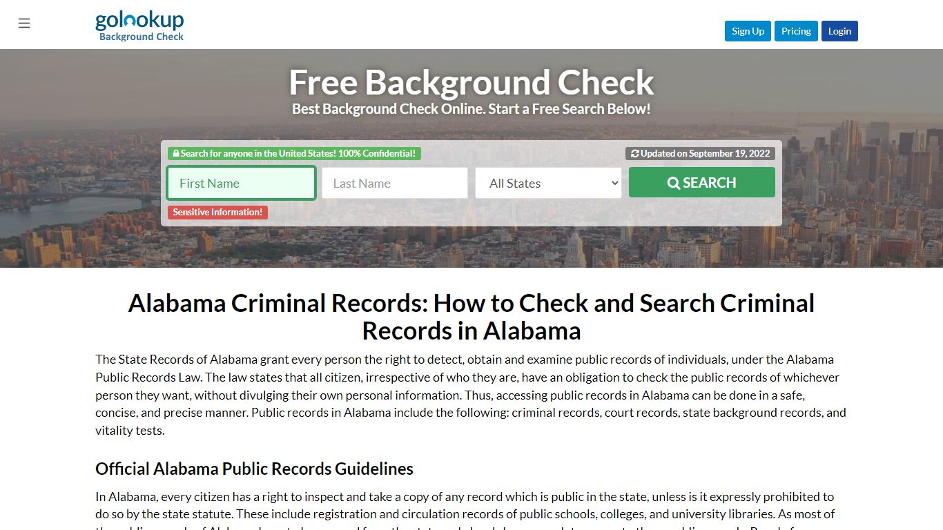 Alabama Criminal Records Search, Search Criminal Records Alabama - GoLookUp